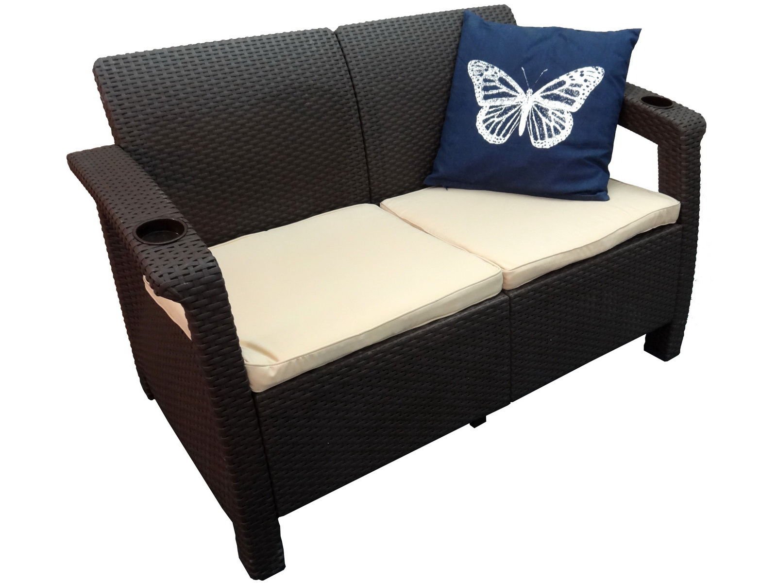 Диван двухместный садовый TWEET Sofa 2 Seat цвет коричневый