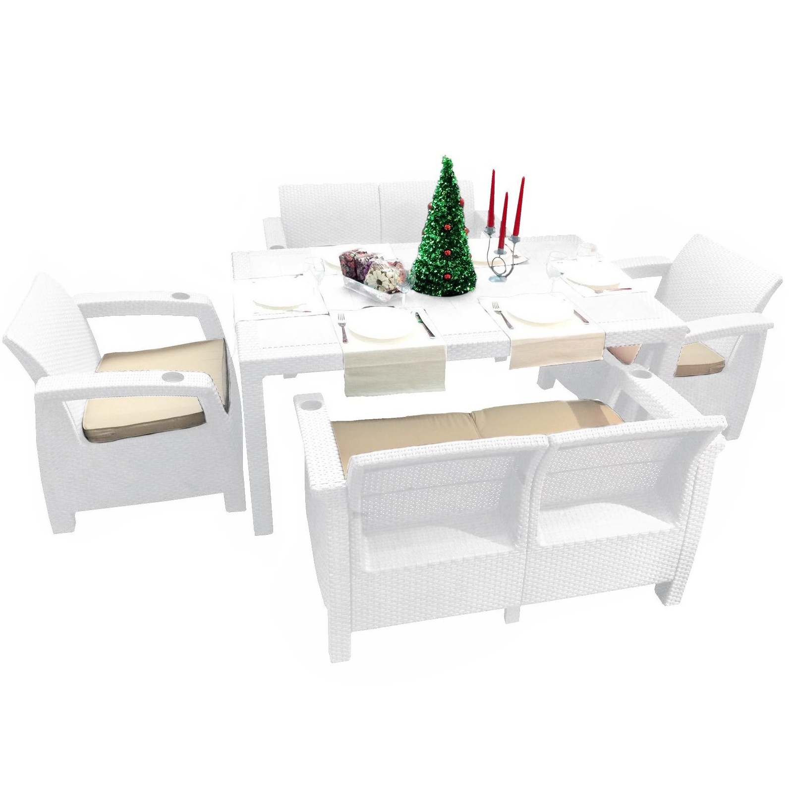 Комплект садовой мебели TWEET Family Set (6 мест), белый